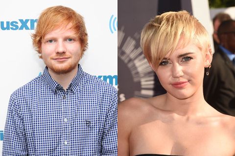 Miley Cyrus and Ed Sheeran
