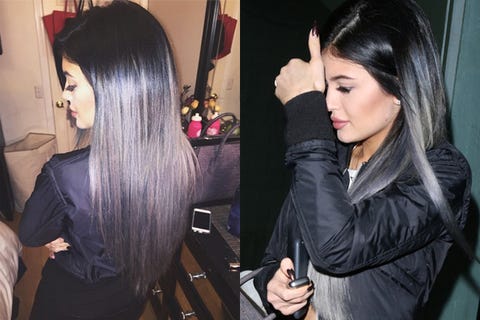 Kylie Jenner Grey Hair Kylie Jenner Gray Ombre Extensions