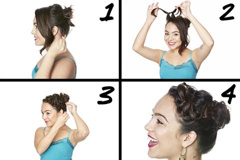 Easy Knotted Updo Hair How To Messy Bun Hair Tutorial