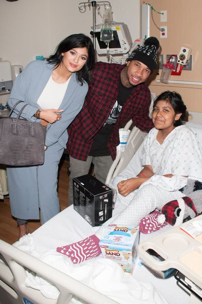Kylie And Tyga At Children's Hospital