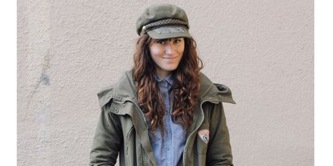 military hat and jacket