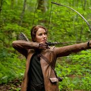 The Hunger Games movie still featuring Katniss.
