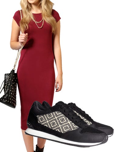 styling sneakers with dresses
