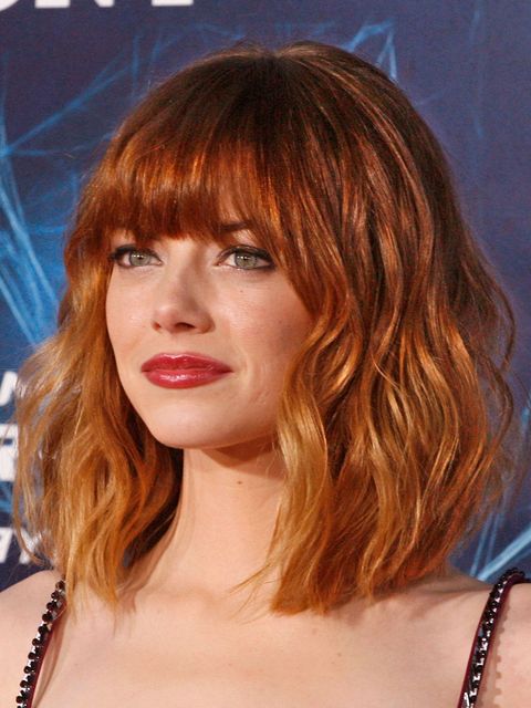 emma stone debuts new bangs in nyc for the amazing spiderman 2