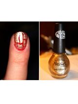 gold red shatter nail polish