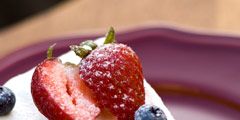 yogurt pie with strawberry on top