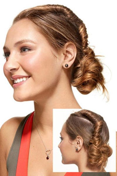 Roll-Out-Of-Bed Hairstyles- Twisted Side Bun
