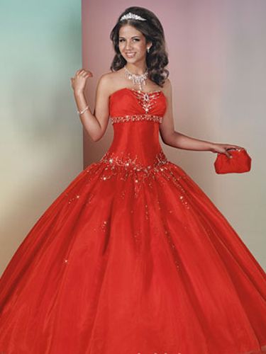red and gold dresses quince