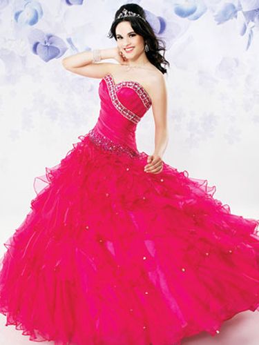 neon pink quinceanera dresses