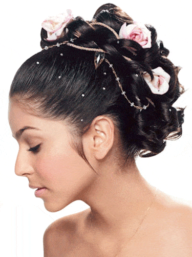 Quinceanera Updo With Flowers Quinceanera Floral Updo