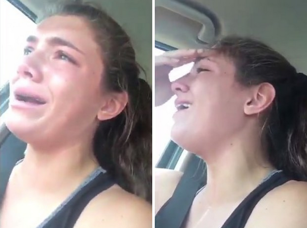 woman crying funny