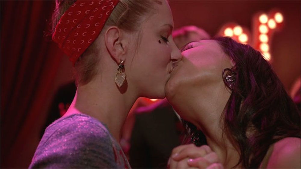 Lesbian chicks make out in public