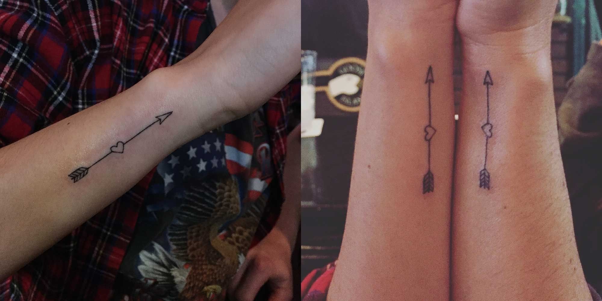 Minimalist mother and daughter matching tattoo
