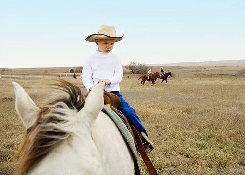 Cowboys Mount Up Four Cowboys Are About To Mount Their Horses