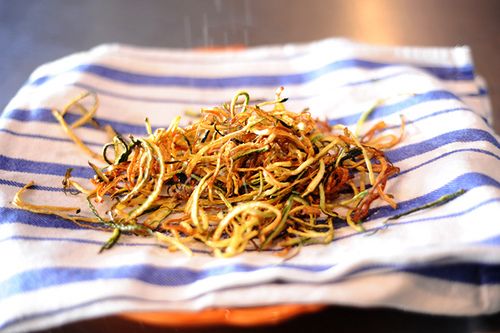 how to make zucchini shoestring and ribbon fries