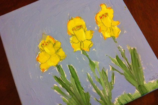 Daffodil painting from botanical arts class.