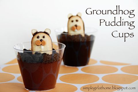 Groundhog Pudding Cups
