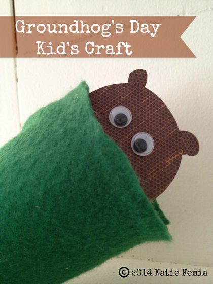 Another Adorable Groundhog Day Pop-up Puppet