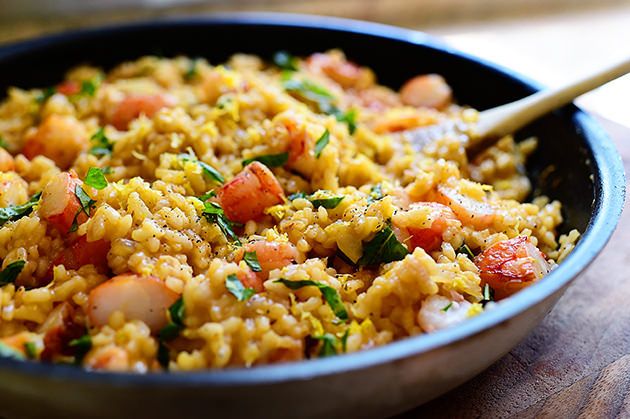 Lemon Basil Shrimp Risotto