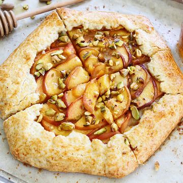 Peach, Pistachio and Honey Galette on The Pioneer Woman: Food & Friends. (Recipe and post from Maria Lichty of Two Peas and Their Pod)