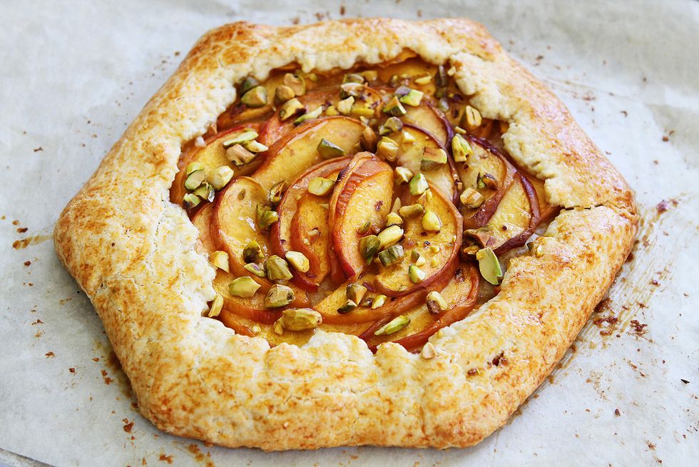 Peach, Pistachio and Honey Galette on The Pioneer Woman: Food & Friends. (Recipe and post from Maria Lichty of Two Peas and Their Pod)