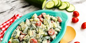 Cucumber and Tomato Salad with Creamy Herb Dressing