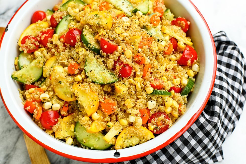 End of Summer Quinoa Salad with Sweet Curry Vinaigrette
