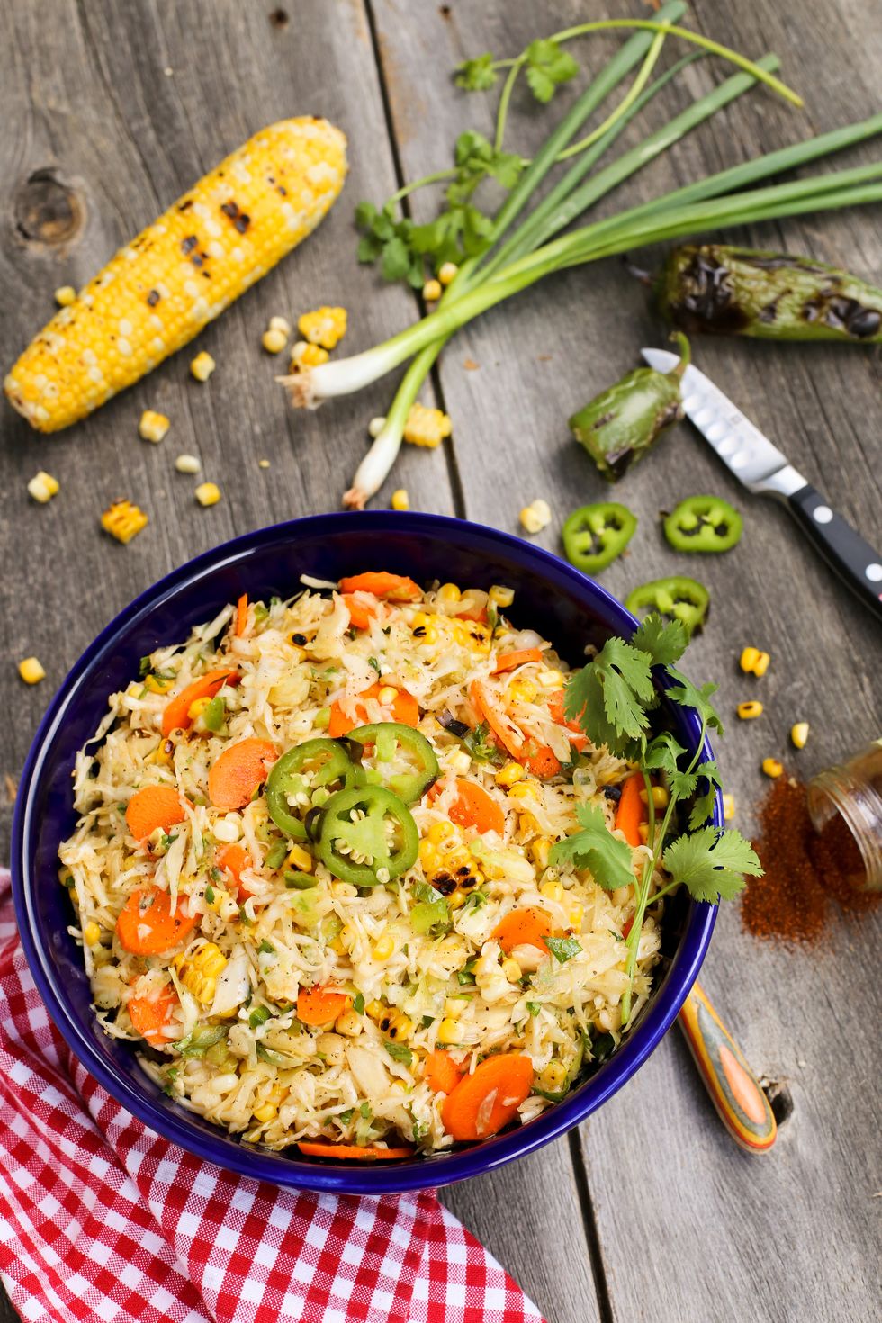 Grilled Sweet Corn and Jalapeno Slaw