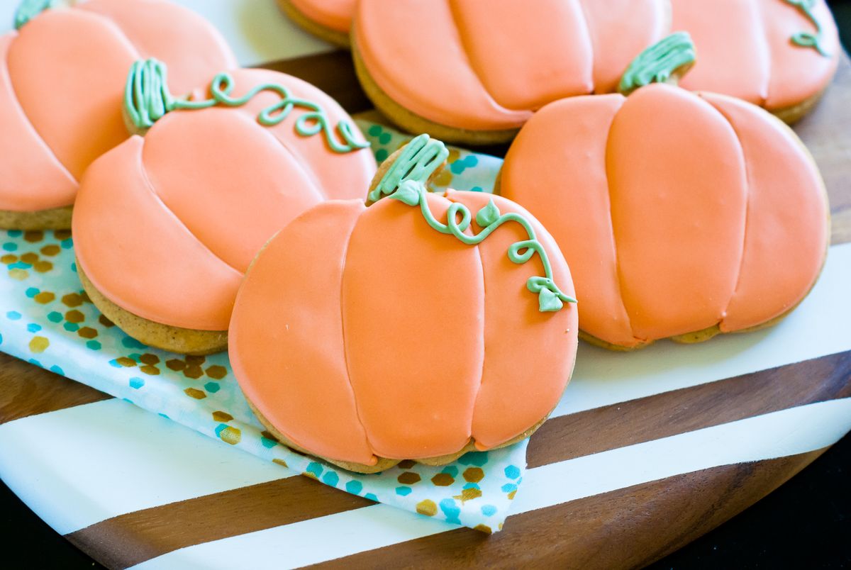 Spiced Pumpkin Decorated Cookies