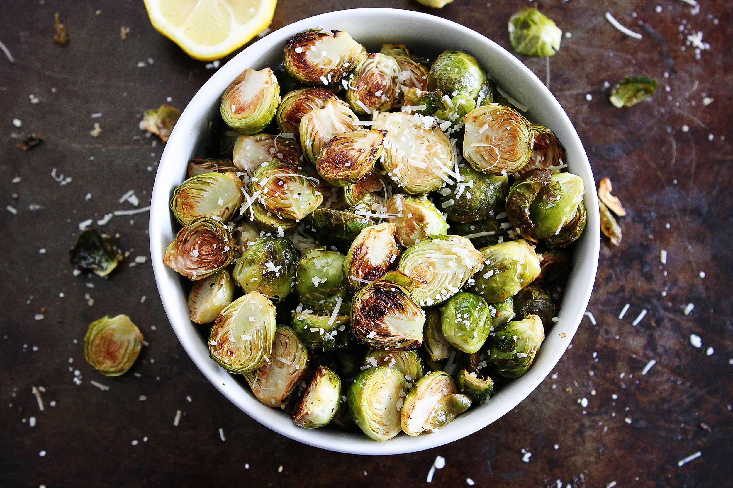 Thanksgiving Dinner: Lemon Parmesan Roasted Brussels Sprouts