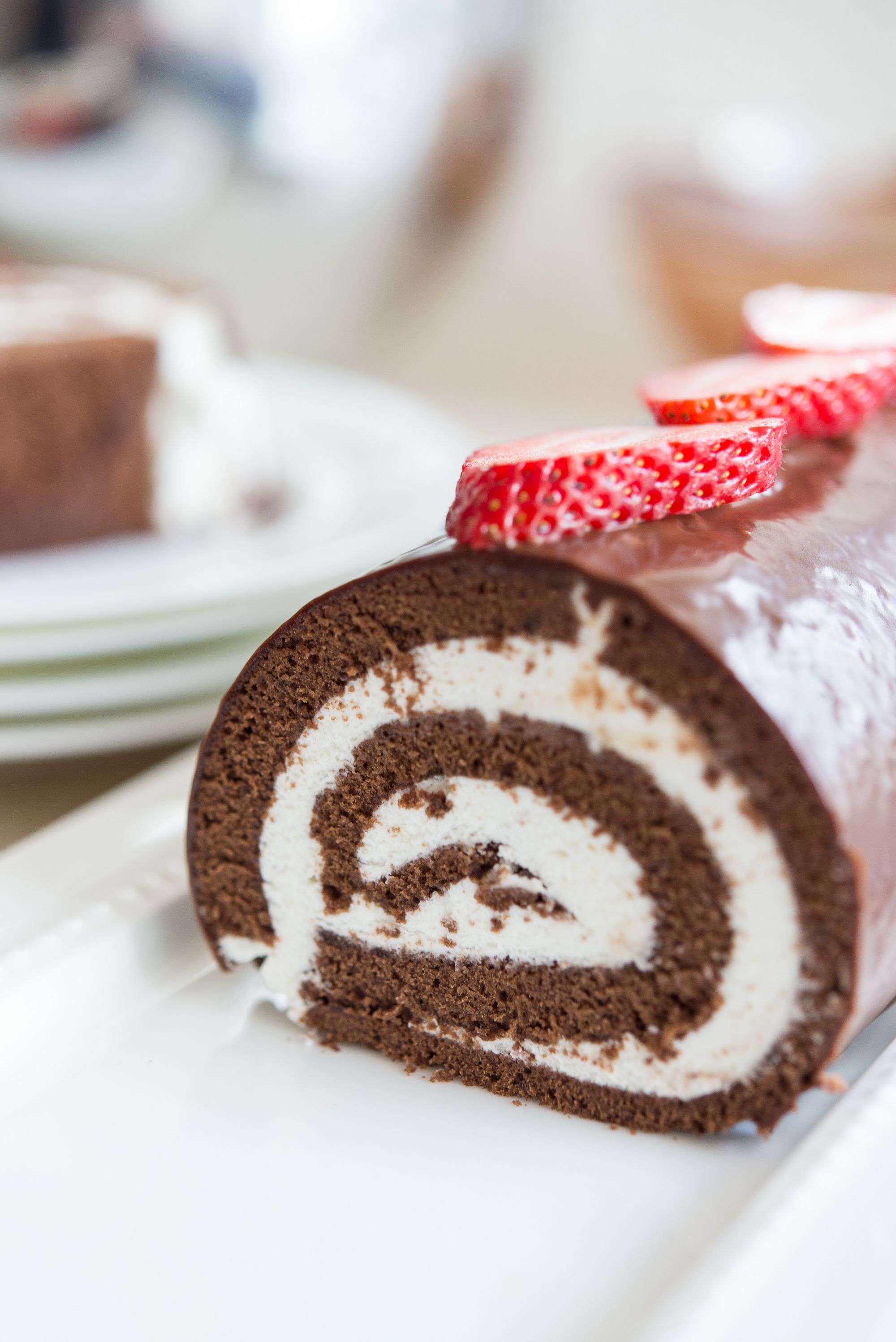 Strawberry Swiss Roll Cake | Butter Your Biscuit