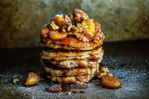 Banana Bread Griddle Cakes with Caramelized Bananas