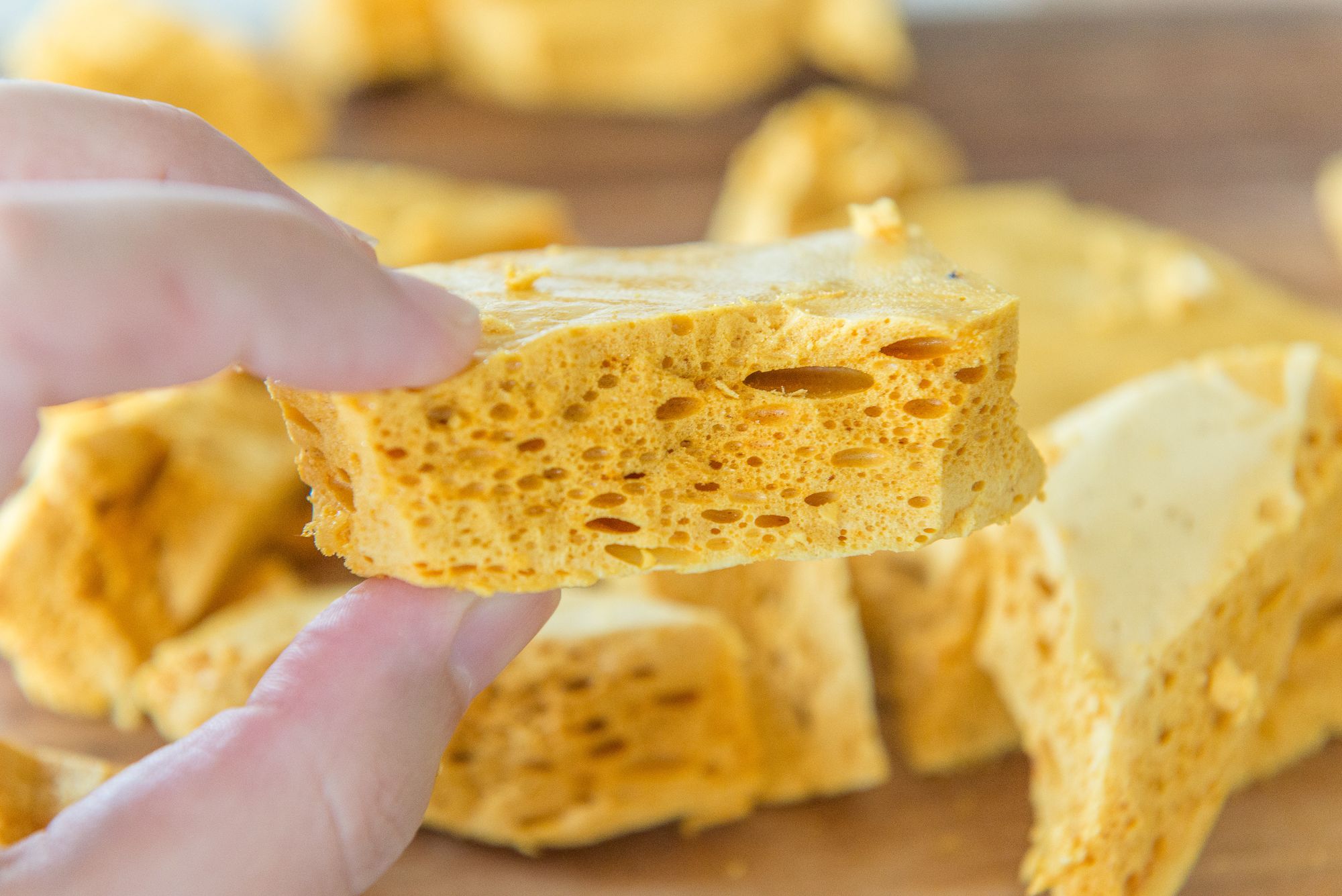 Easy to Make Homemade Honeycomb Candy - Cake by Courtney