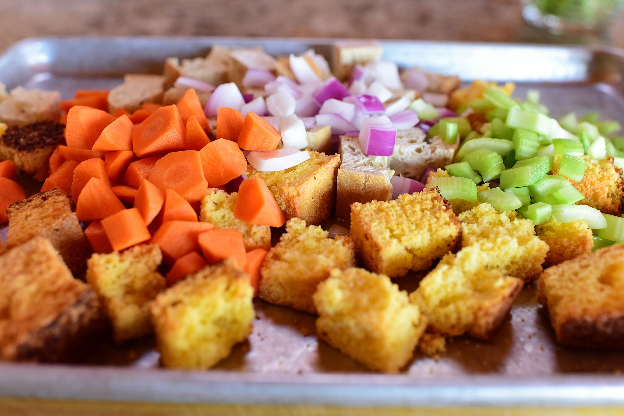 Chicken and Dressing Sheet Pan Supper