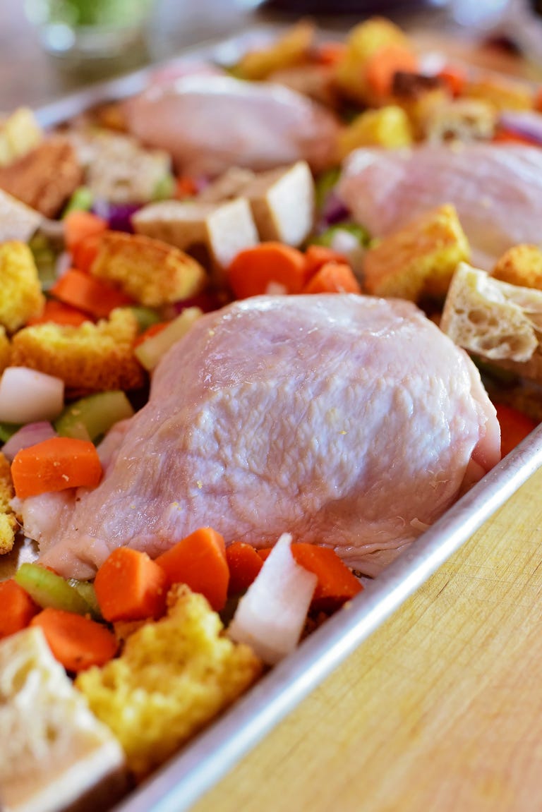 Chicken And Dressing Sheet Pan Supper 3144