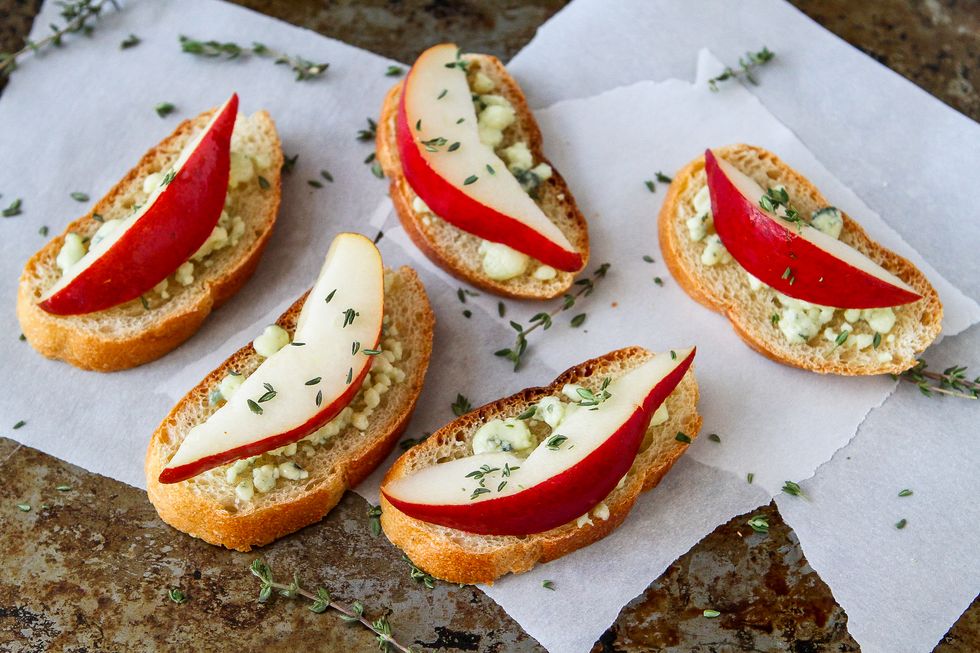 Pear and Blue Cheese Crostini