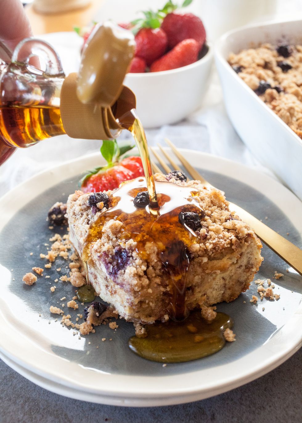 Blueberry Cinnamon Crumb Baked French Toast