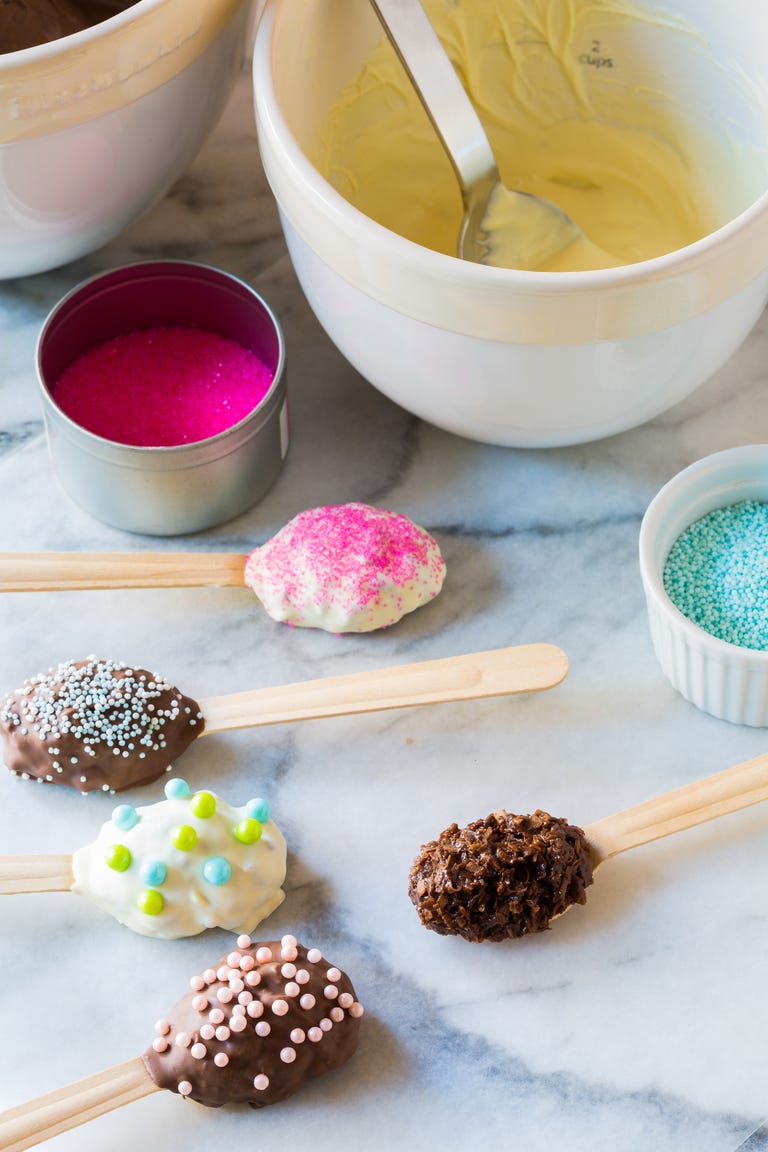 Easter Chocolate Coconut Truffle Spoons