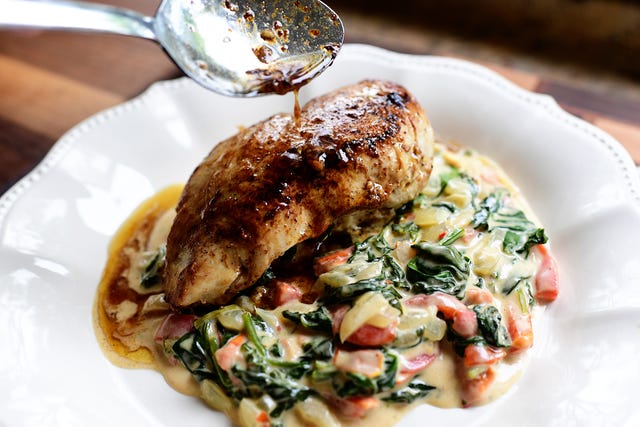 Creamy Spinach and Red Pepper Chicken