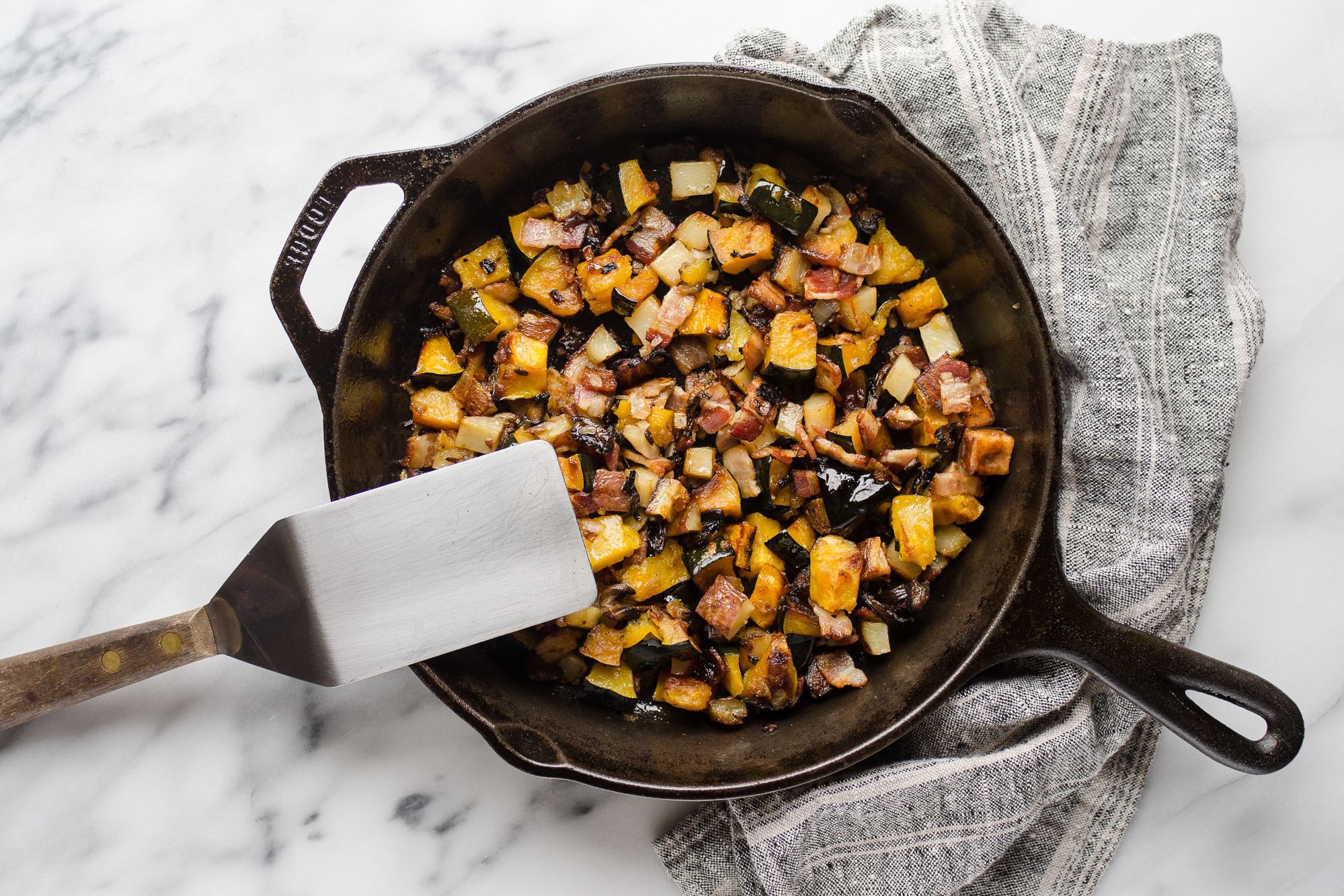 Skillet Buttercup Squash with Bacon