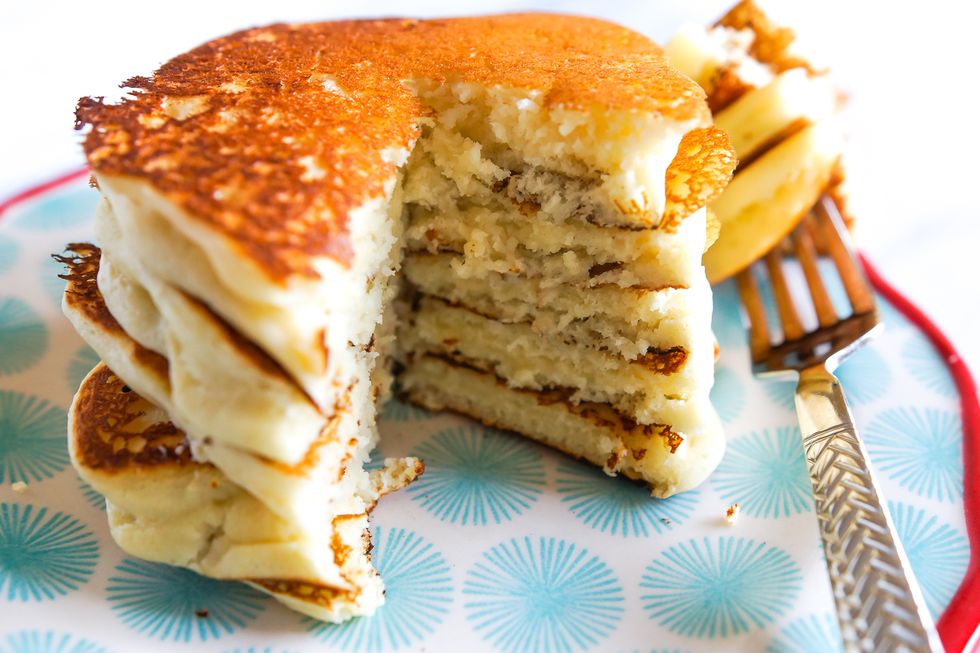 Buttermilk 101 pancakes stack cut