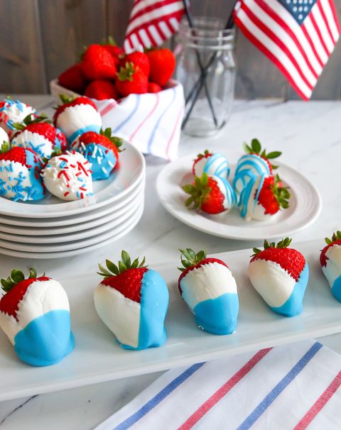 Red, White and Blue Strawberries