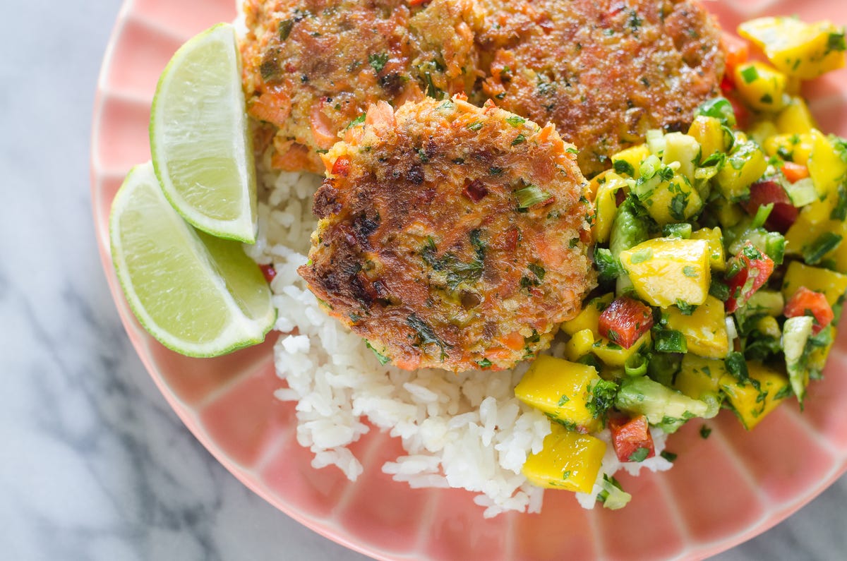 Pan-Fried Fish Cakes with Mango Salsa