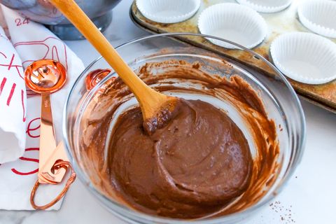 How to Make Marble Cupcakes choc batter