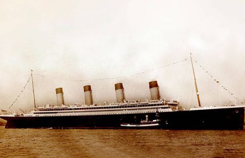 The Titanic, setting sail from Southampton, England, on April 10, 1912.
