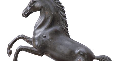 Horse, Sculpture, Working animal, Terrestrial animal, Art, Animal figure, Grey, Stallion, Metal, Mane, 
