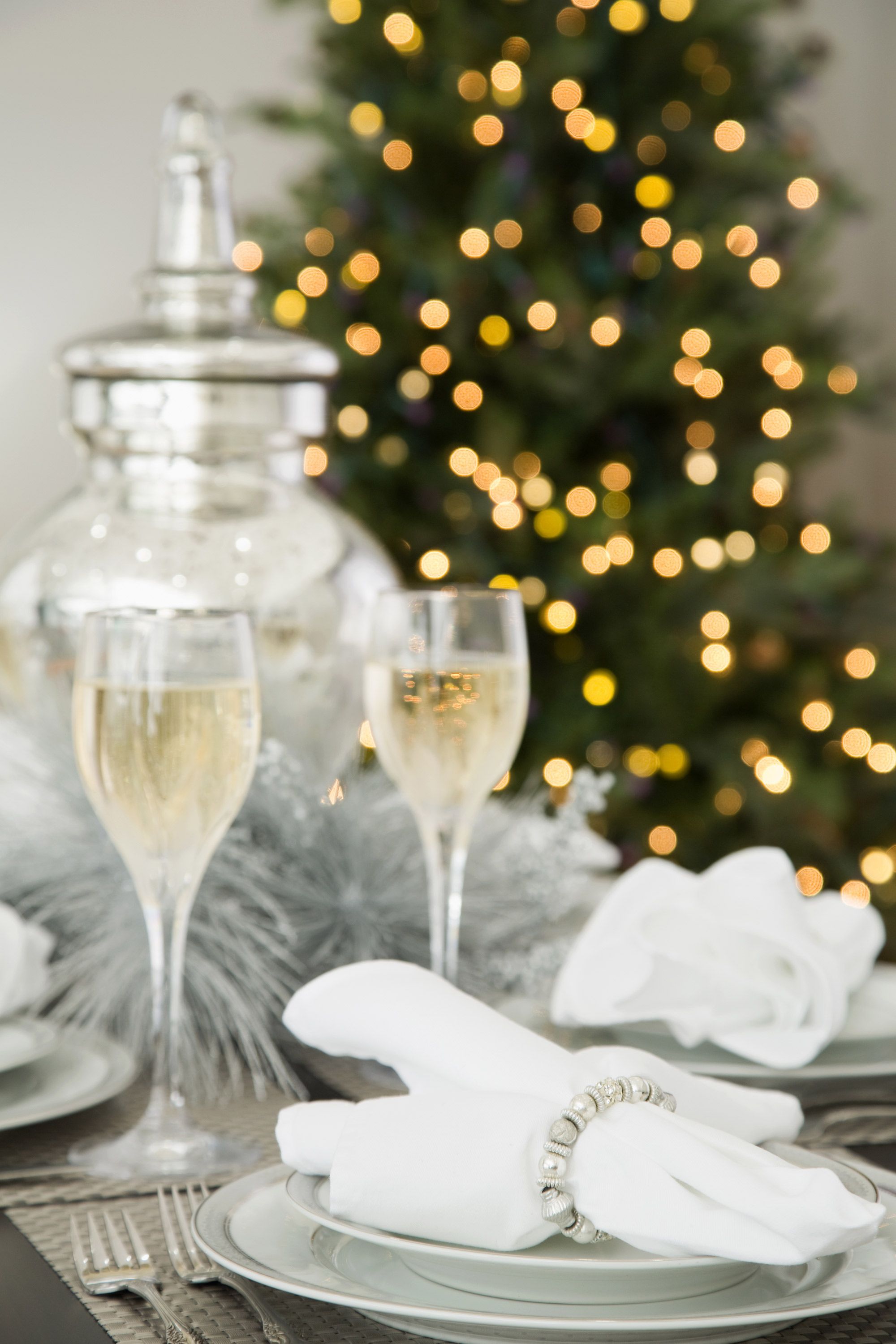 3 Items: Dinner Plates Dessert Plates Napkins Service for 20 Christmas New Years Holiday Deluxe Winter Party Paper Dinnerware Bundle Wreath Deluxe