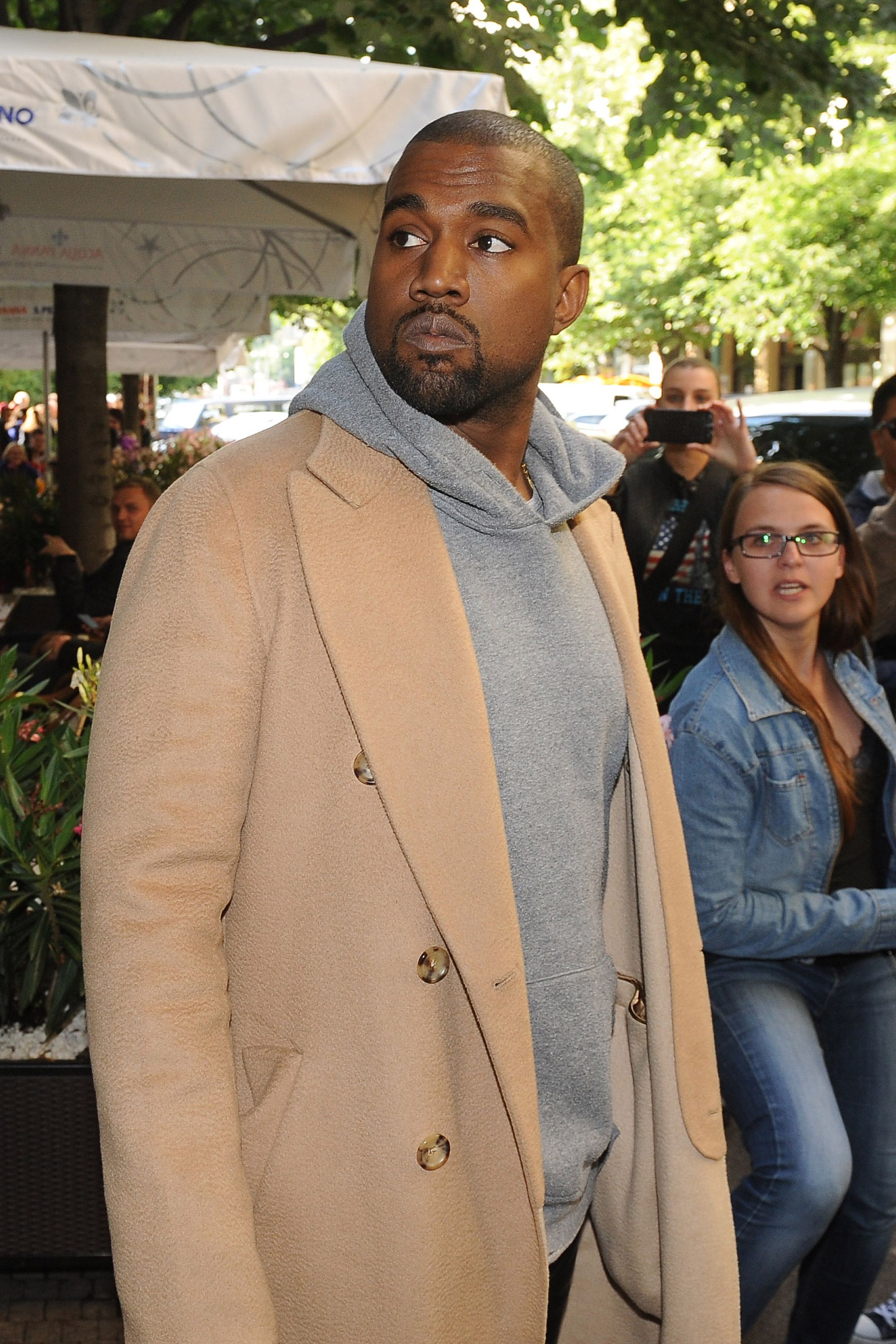 kanye camel coat