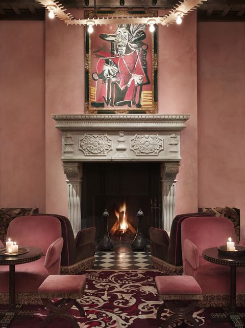 Gramercy Park Hotel Rose Bar fireplace