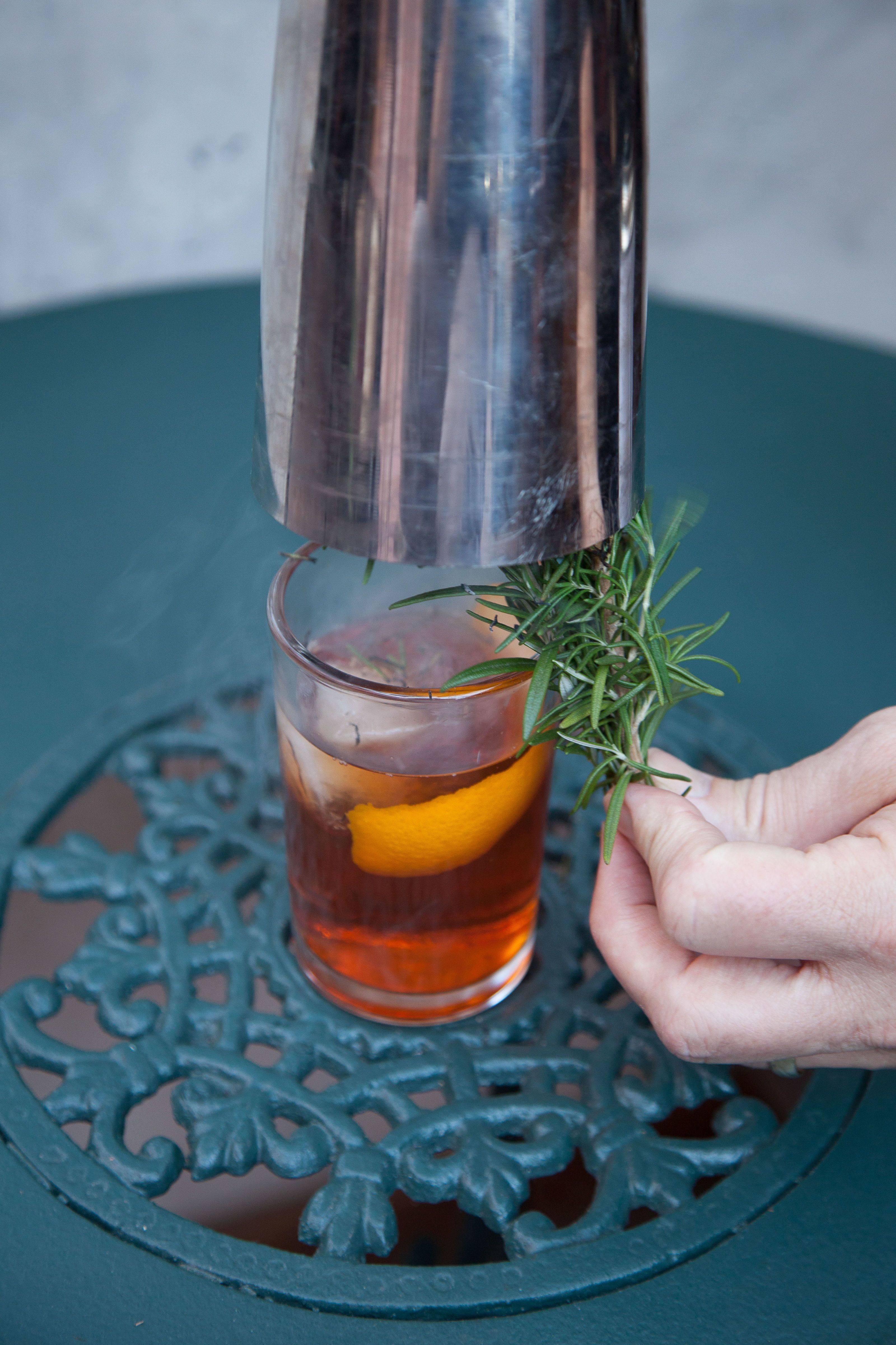1805 Old Fashioned w Smoking Rosemary